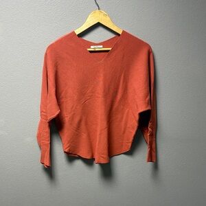 Women's V-Neck Sweater - Rust